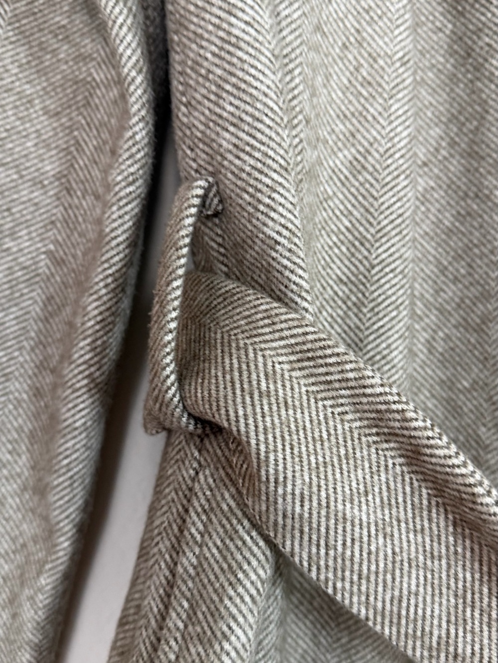 Elizabeth and James Light Gray Belted Long Trench Coat - Picture 5 of 7